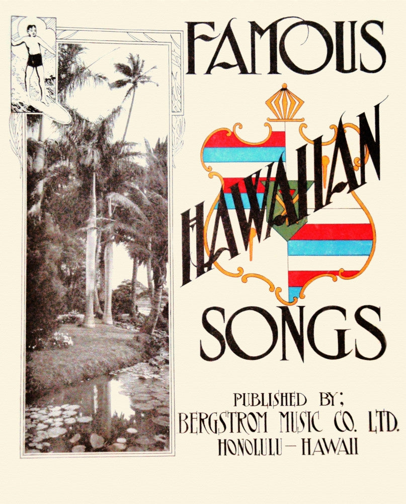 Hawaiian Theme Sheet Music Cover Fine Art Print - Various Sizes