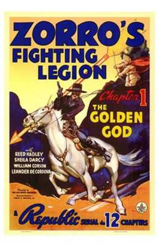 Zorro's Fighting Legion Movie Poster (11x17) - Classic Adventure Art