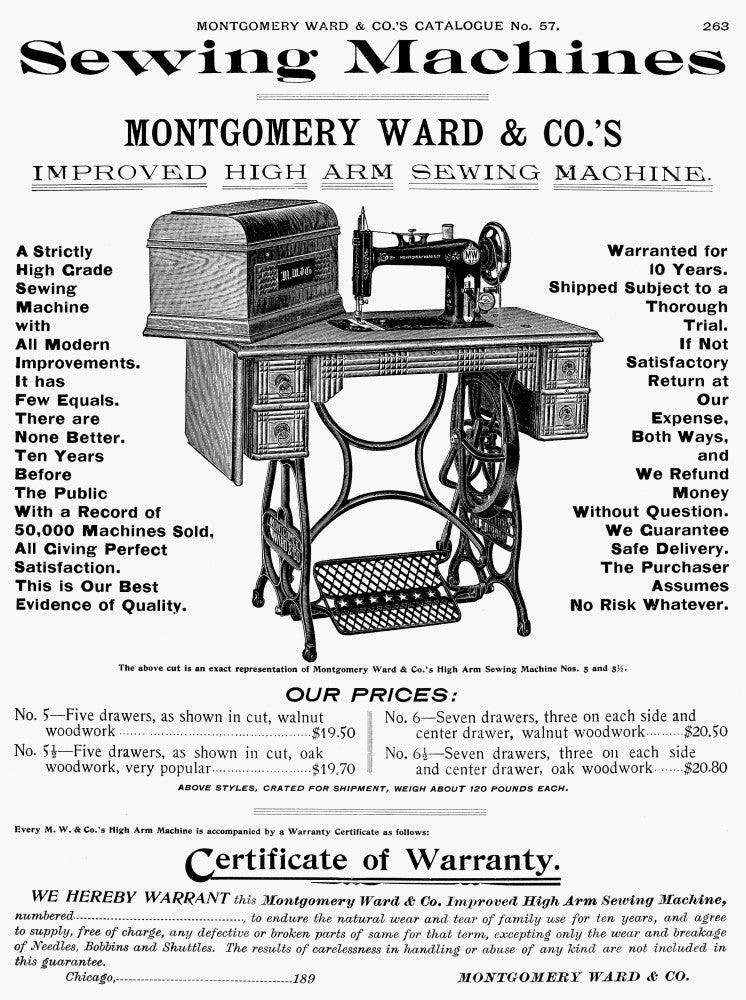 Sewing Machine Advertisement from 1895 - Vintage Poster Print