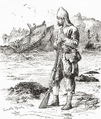 Robinson Crusoe Desert Island Fine Art Print - 1908 Edition