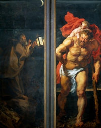 Descent from the Cross Triptych - Saint Christopher Fine Art Print by Peter Paul Rubens