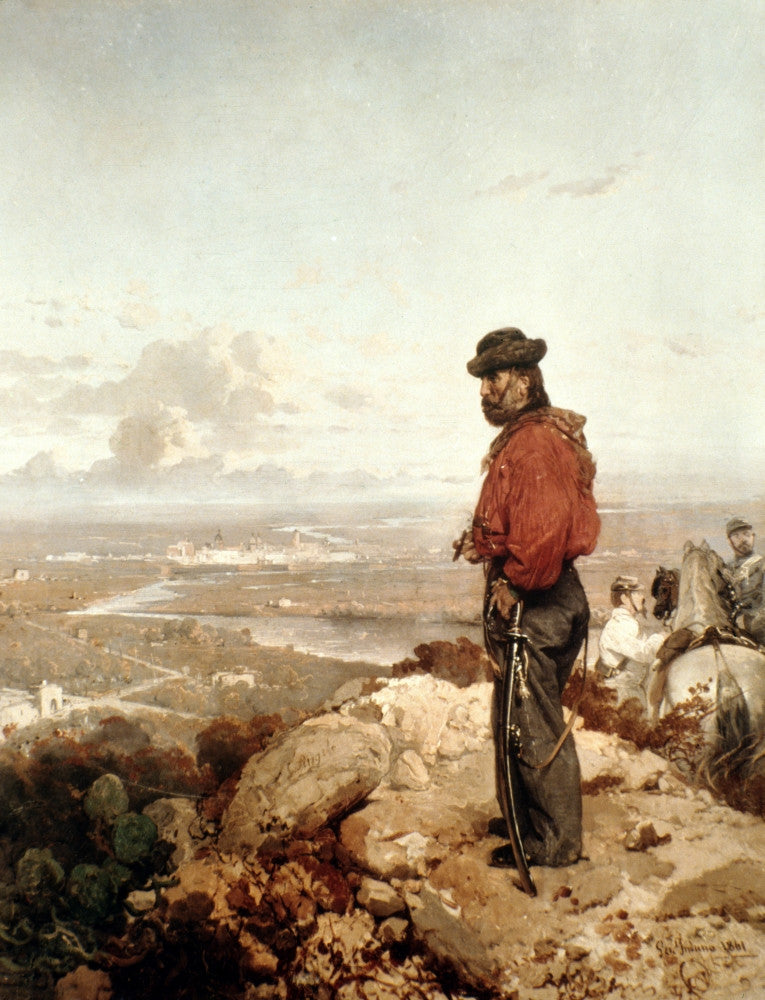 Giuseppe Garibaldi Before Capua Fine Art Print by G. Induno