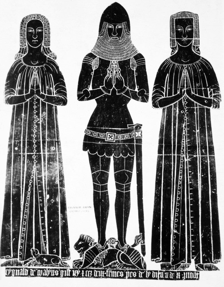 Sir Reginald Malyns and Wives Sepulchral Brass Print - C1385