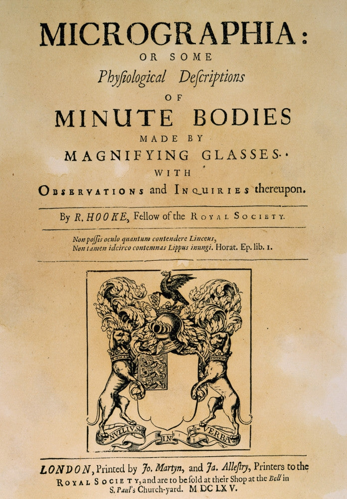 Hooke's Micrographia Title Page Fine Art Print - 1665