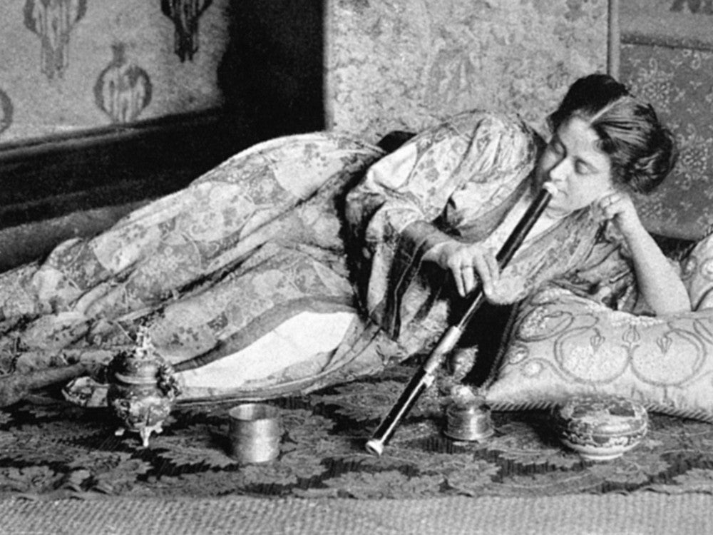 Female Opium Smoker Fine Art Print - Vintage Artwork by Granger Collection