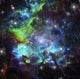 Colorful Universe Nebula and Stars Meteor Shower Print by Bruce Rolff