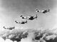 P-51 Mustang Fighter Planes Over Iwo Jima Fine Art Print
