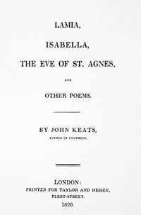 John Keats Title Page Fine Art Print - First Edition Poems