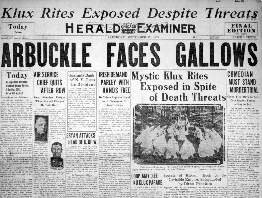 The Roscoe 'Fatty' Arbuckle Murder Case Poster Print
