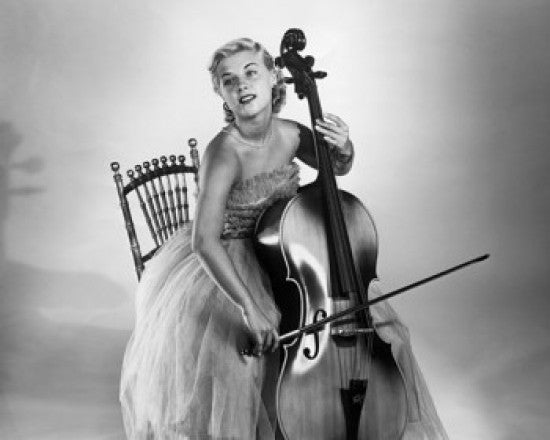 Young Woman Playing Cello Fine Art Print - Multiple Sizes Available