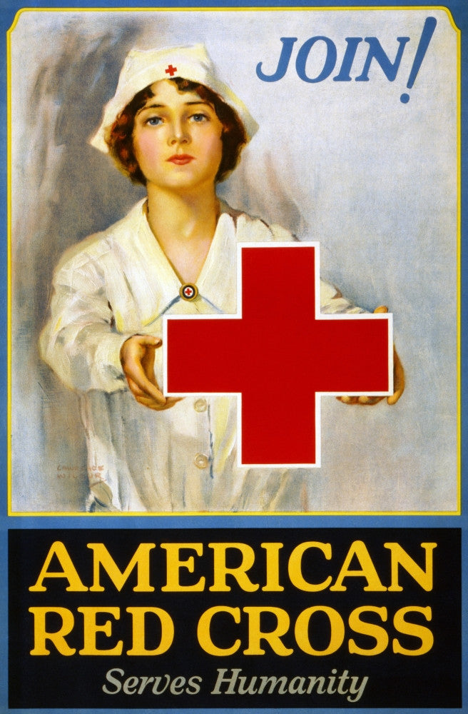 C1917 Red Cross Membership Recruiting Poster Print by Wilbur Lawrence