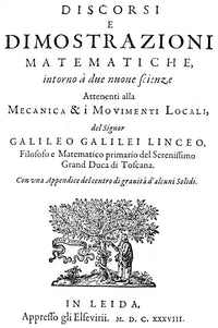 Galileo: Discorsi, 1638 Title Page Fine Art Print