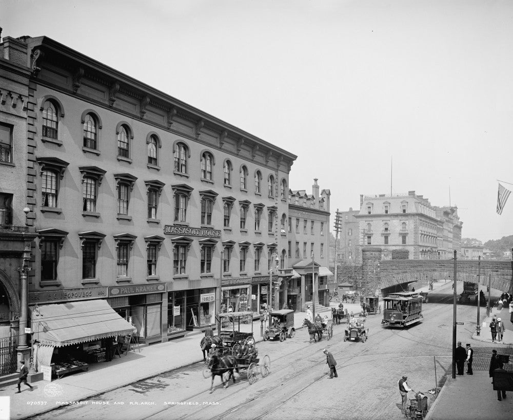 Massachusetts Springfield Photograph - Massasoit House & Railroad Arch (C1905) | Poster Print