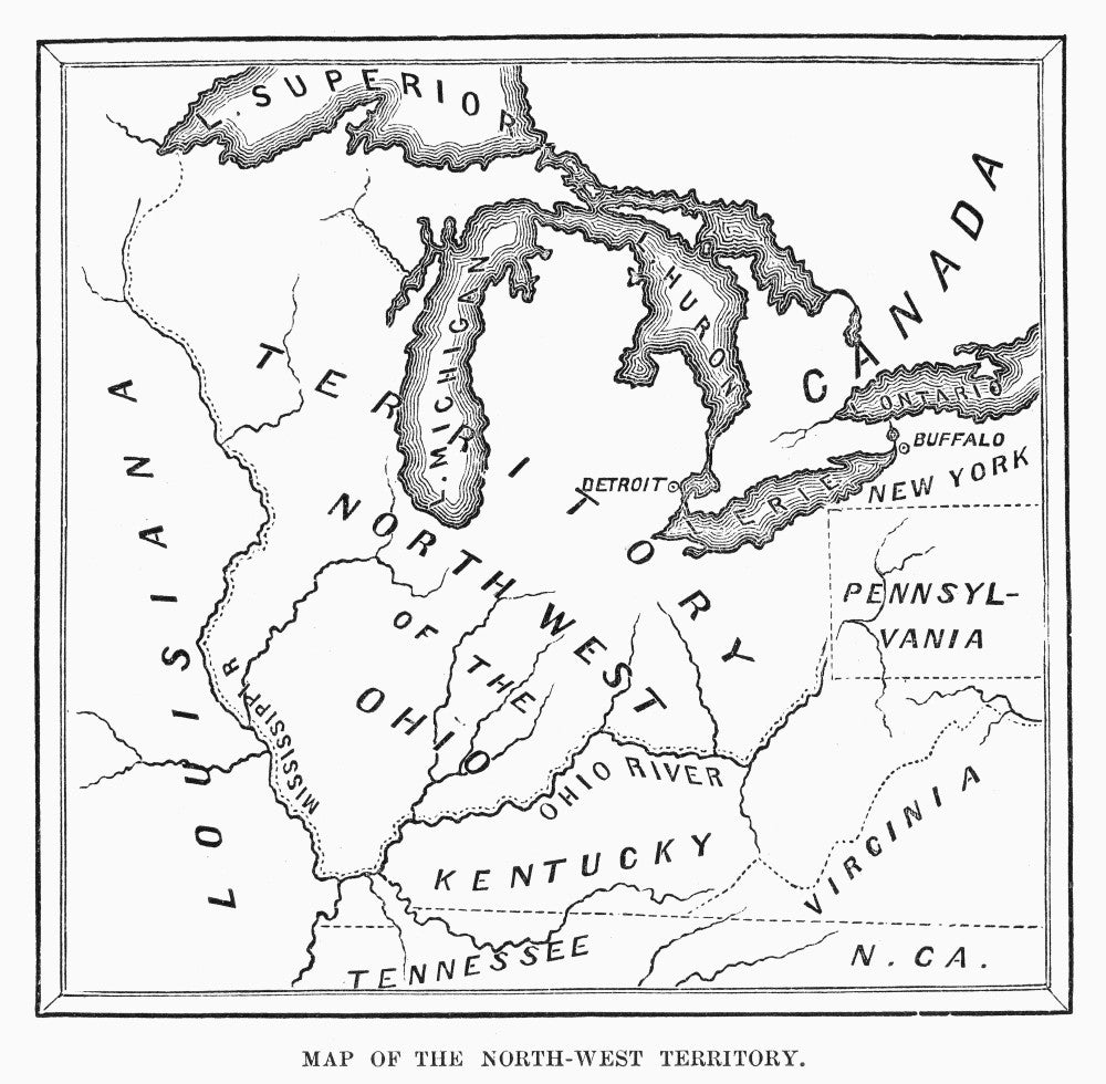 Northwest Territory 1787 Map Fine Art Print by Granger Collection