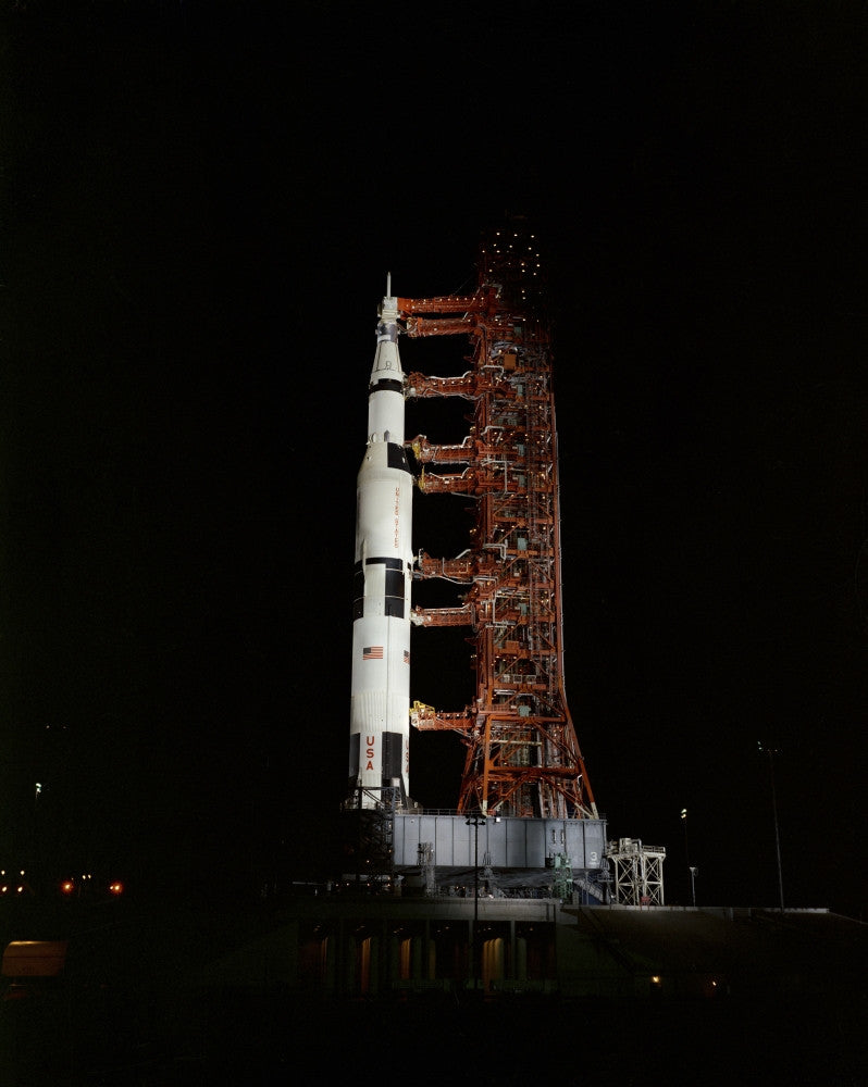 Nighttime View of Apollo 13 Space Vehicle Poster Print