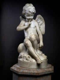 Seated Cupid Fine Art Print by Etienne Maurice Falconet - Musée du Louvre, Paris