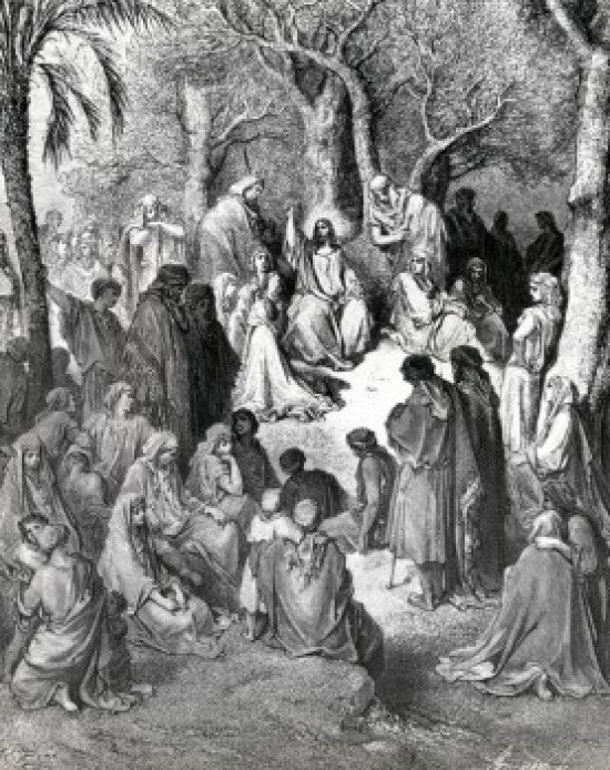Sermon on the Mount Fine Art Print by Gustave Dore