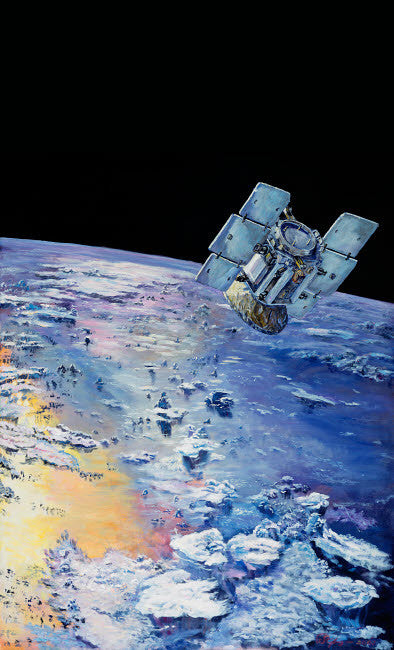 CloudSat in Orbit Fine Art Print by Stocktrek Images