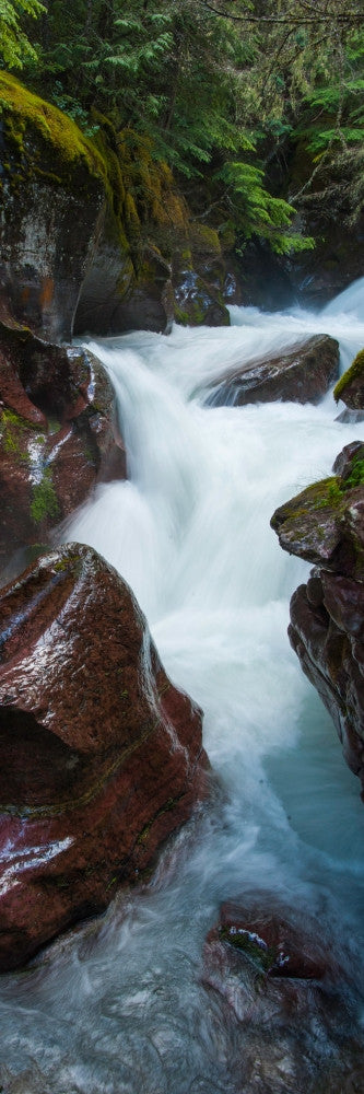 Avalanche Creek Fine Art Print - Elevated View of Glacier National Park
