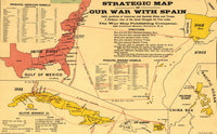 Strategic Map of Our War with Spain - 1898 Fine Art Print