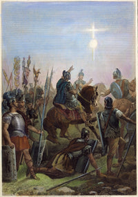 Constantine's Conversion at the Milvian Bridge - Steel Engraving Poster Print