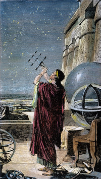 Hipparchus Observing the Stars 19th Century Line Engraving Poster Print