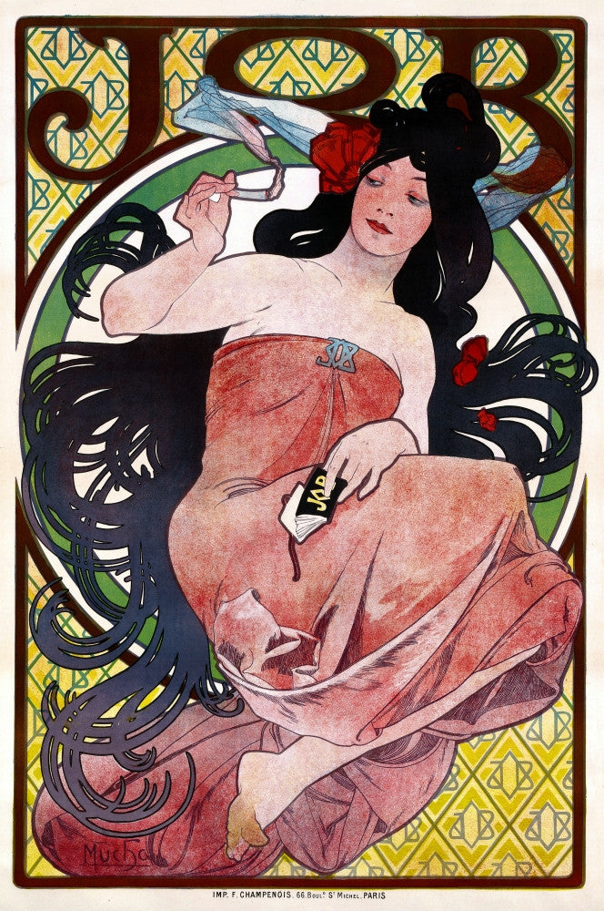 Mucha: Cigarette Papers French Lithograph Poster Print by Alphonse Mucha