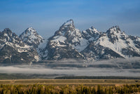 Morning Fog and Mountains at Grand Teton National Park Poster Print by Jaynes Gallery