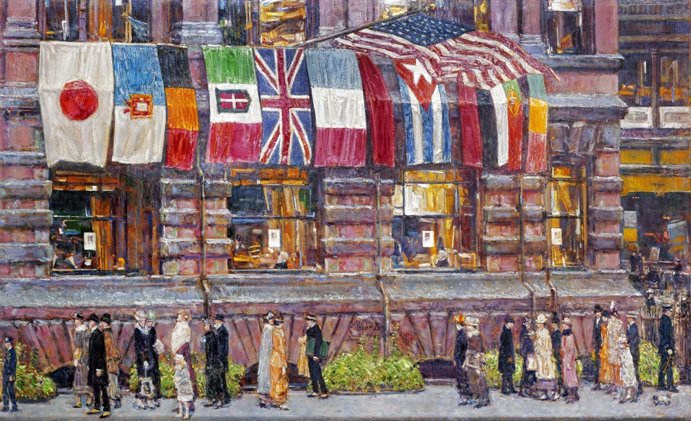 Hassam's Allied Flags Fine Art Print - 1917 by Childe Hassam