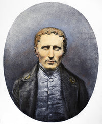 Louis Braille Lithograph Poster Print - Teacher of the Blind
