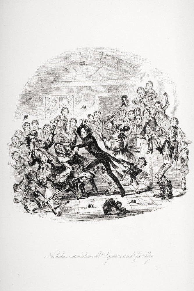 Nicholas Astonishes Mr. Squeers and Family Fine Art Print by H.K. Browne