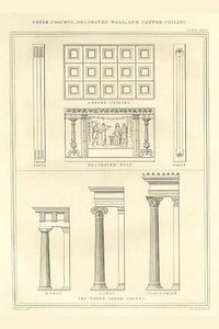 Greek Columns and Coffer Ceilings Fine Art Print by Richard Brown