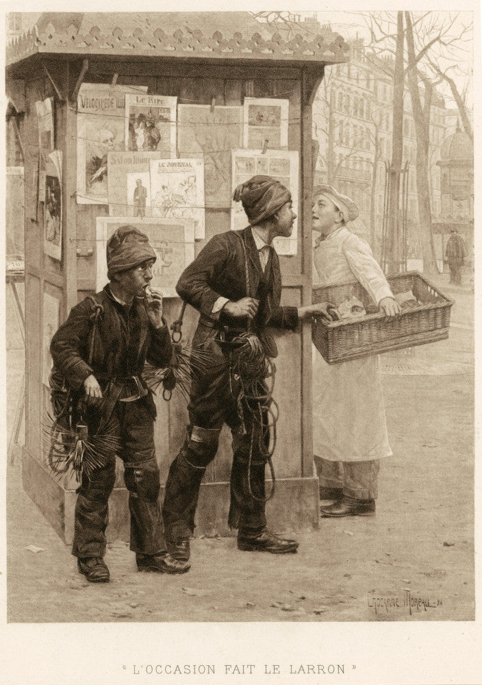 Chimney-Sweeps 1896 Fine Art Print by Chocarne-Moreau