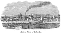 Northeastern View of Belleville, New Jersey - Wood Engraving Print (1844)