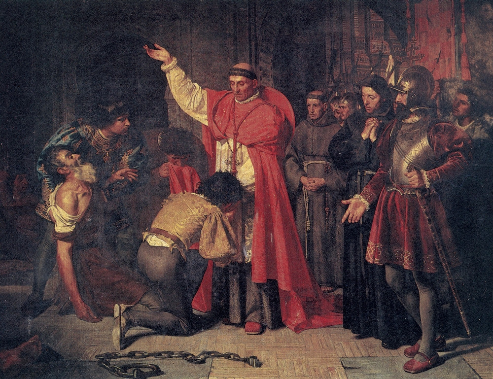 Cardinal De Cisneros Releasing Prisoners in Oran Fine Art Print by Francisco Jover Casanova