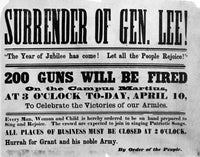 Lee's Surrender 1865 Victory Celebration Broadside Print