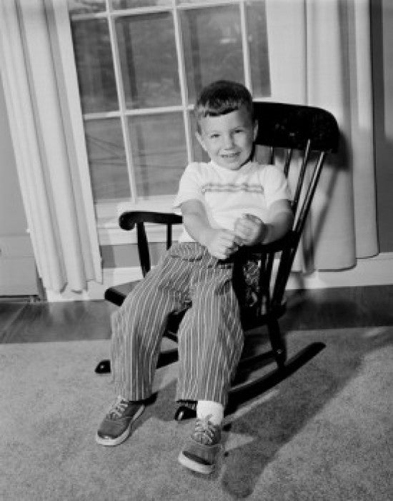 Boy Sitting in Rocking Chair Fine Art Print - Various Sizes