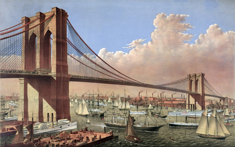 Brooklyn Bridge, 1877 Fine Art Print by Science Source