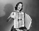 Young Woman Playing an Accordion Fine Art Print