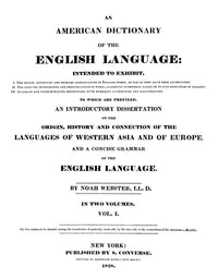 Noah Webster Title Page Fine Art Print - First Edition Dictionary