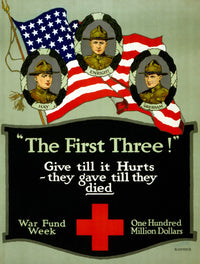 1917 Red Cross Fundraising Poster Print Featuring WWI Heroes