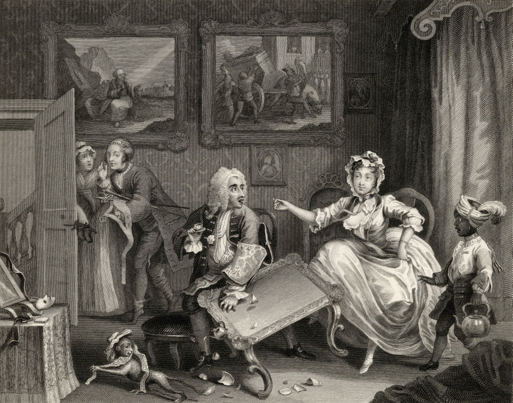The Harlot's Progress: Quarrels with Her Protector Fine Art Print