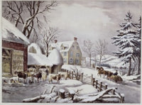 Winter Morning Lithograph Print by Currier & Ives (1861)