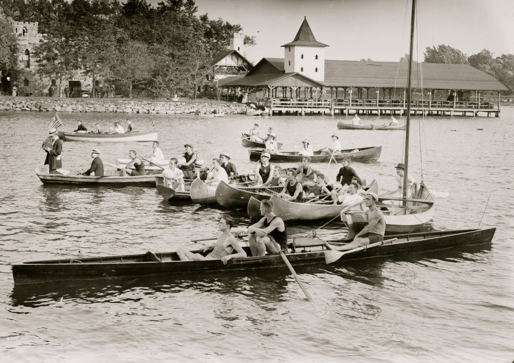 Watching Divers at Travers Island Canoe Competition Fine Art Print