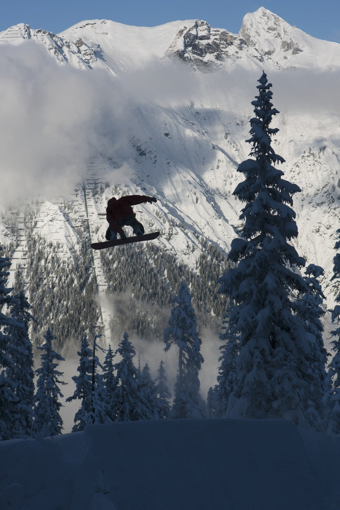 Marko Grilc Snowboarding in the Arlberg Mountains Poster Print by Dean Blotto Gray
