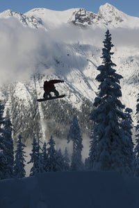 Marko Grilc Snowboarding in the Arlberg Mountains Poster Print by Dean Blotto Gray
