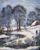 Currier & Ives Winter Moonlight Lithograph Fine Art Print
