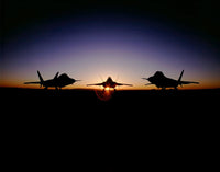 Silhouette of the F-22 Raptor Fine Art Print by Stocktrek Images