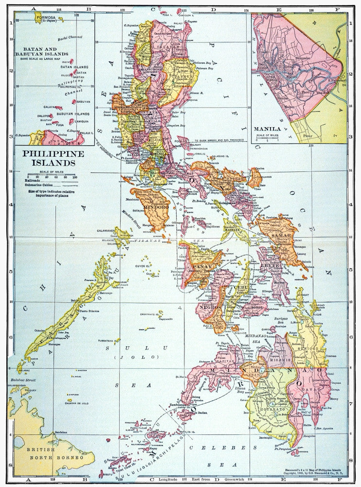Philippines Map Fine Art Print (1905) by Granger Collection