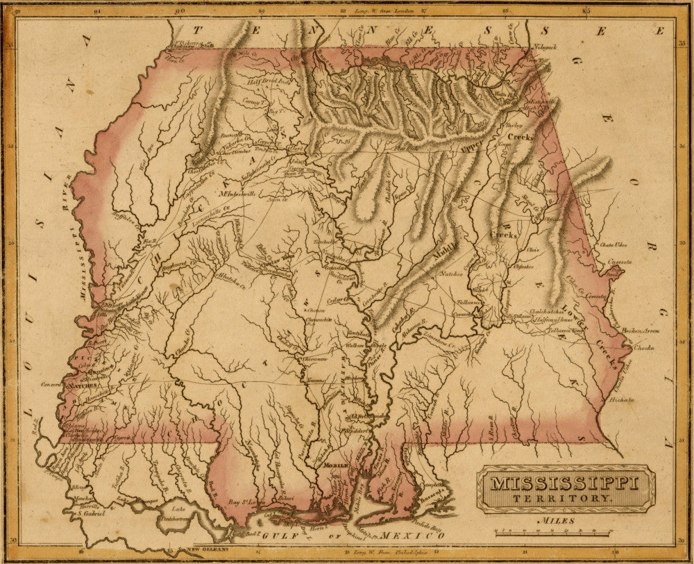 Mississippi Territory - 1817 Fine Art Print